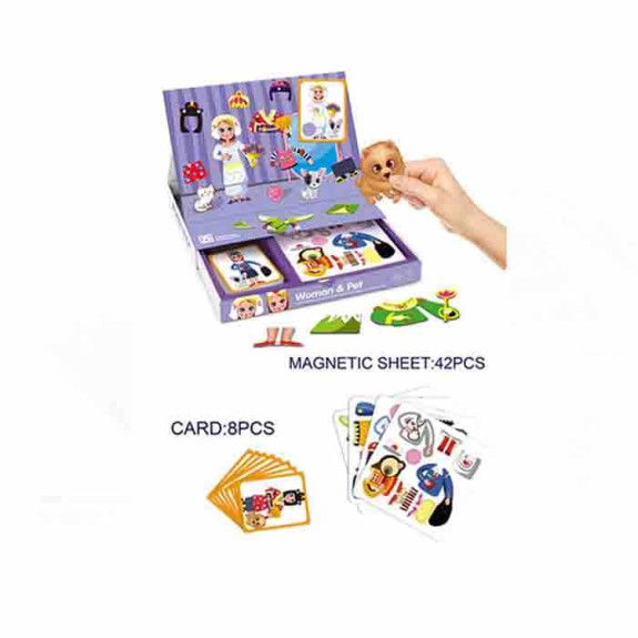 Puzzle girl changing 3d magnetic book